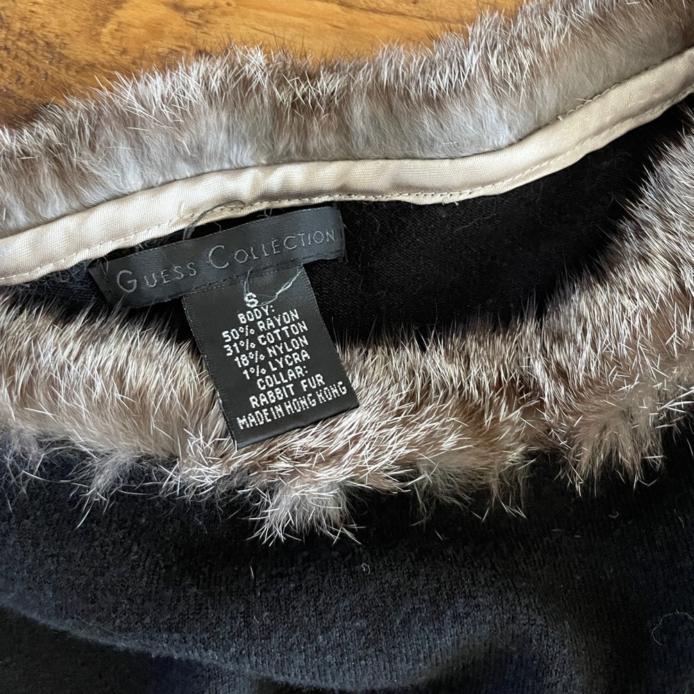 SOLD Vintage Guess 90s Rabbit Fur Top - Picture 2 of 3